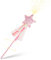 Baguette de Fée Princesse Mignonne Scintillante d'Étoile et d'Ange - Accessoires de Costume pour Faveurs de Fête, Anniversaire, Mariage, Cosplay, Jeu de Rôle (Rose)