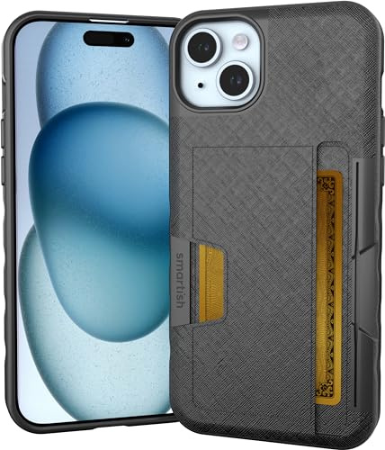 Smartish iPhone 15 Plus plånboksfodral – Slayer Vol. 2 [Smal + skyddande] Kreditkortshållare med ställ – Black Tie Affair