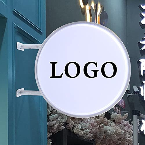 Bollomgy Enseigne lumineuse néon - Double face - LED ouverte - Rond - 50 cm - Pour publicité extérieure - Pour restaurants, magasins, bar