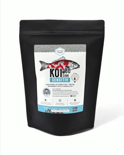 Nutramare Koi360 Sensitiv Sink 1,2kg | Sinkendes Koifutter für Herbst und Winter, hochverdaulich mit Wheat Germ, Vitaminen und Gesundheitsförderern