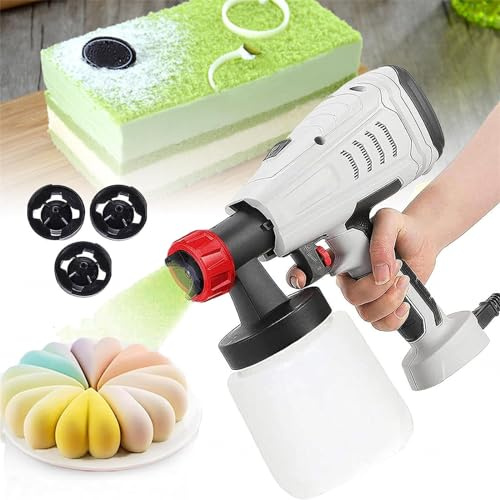 HEAXIY 800W High Power Chocolate Spray Gun, Cake Airbrush Machine with 3 Nozzle, Handheld Cake Sandblasting Machine for Baking, Chocolate Decoration