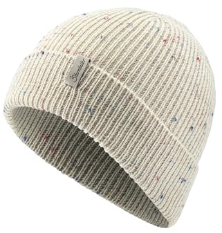 Sterntaler Strickmütze Sprenkel - Mädchen Kindermütze aus Strick mit Umschlag - warme Babymütze mit Farbsprenkel - beige, Größe 53