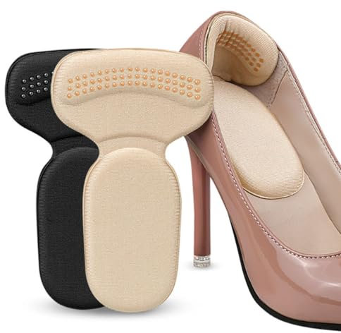 OQKAHIV 2 Paar Antirutsch Fersenpolster - Premium Fersenschutz Gel-Einlagen für zu große Schuhe und Stiefel - Fersenkissen Schuhfüller Heel Protector Pads - 4 Stück