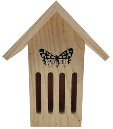 Dehner Natura Premium Schmetterlingshaus Runa, Insektenhotel wetterfest, Insektenhaus/Wildvogel Nistkasten für Schmetterlinge, ca. 17 x 23 x 12 cm, aus FSC-zertifiziertem Kiefernholz, braun