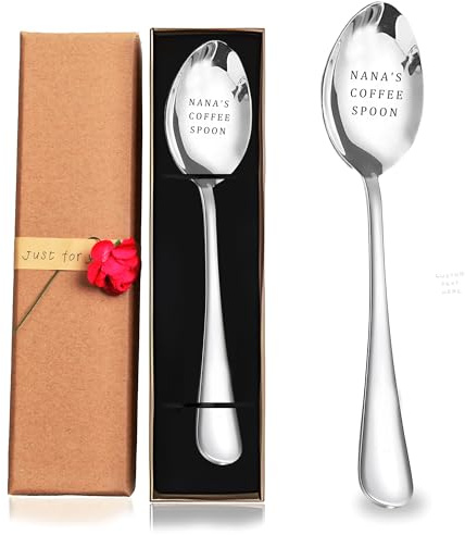 Cucchiaio Personalizzato in Acciaio Inox con Incisione - Pala per gelato Caffè e Gelato con Finitura a Specchio - Regalo per Anniversari, Compleanni, Natale (Cucchiaio d'argento)