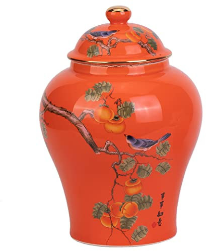 Vaso di zenzero in ceramica rossa Vaso con coperchio, barattoli di porcellana decorativa cinese barattolo tempio con coperchi, scatole di tè al barino cassa caramella contenitori di stoccaggio di