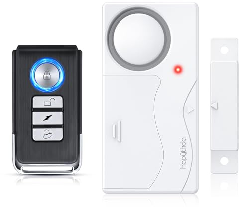HAPYTHDA Dörrlarmsystem hus med fönsterlarm ytterdörrklocka 108 dB inbrottsskydd, trådlöst kontaktsensorlarm, dörrfönster sensor larm, inomhuspool dörrlarm