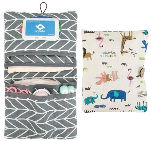 YAYNO 2 en 1 bolsa para pañales Bolsa para pañales de bebé bolsa de almacenamiento portátil bolsa para cosméticos bolsa de viaje para pañales toallitas húmedas para bebé