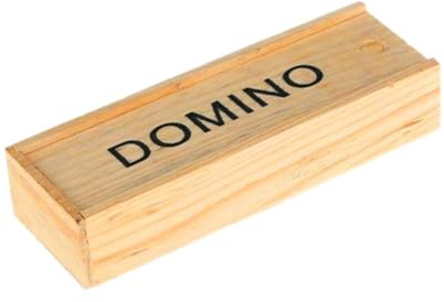 BESPORTBLE 2 Sets Black Wooden Domino Blocks Set Premium Wood Building Blocks for Creative Play and Teamwork Educational Table Game for Family with Portable Storage Box