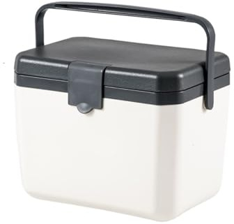 Camping Large Capacity Portable Cooler Outdoor Beach Fishing Picnic Barbecue Bucket(6L White)