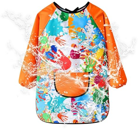 Art Smocks för barn, Målarrock för barn - Förkläden konstmålning,Artistic Sense Kids konstklänning matlagning, målning, skrivande, vattenlek