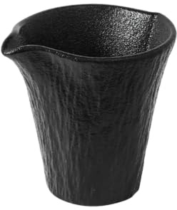 Keramisk dippskål med handtag hushåll fräsch och enkel personlighet-rättvis mugg-sten svart.