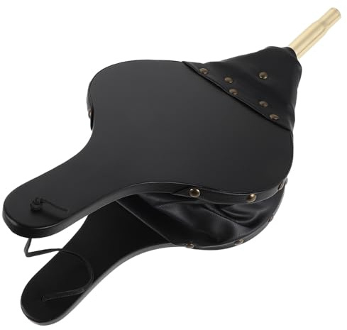 Toyvian Fuelle para Chimenea Manual de Madera y Metal Negro, Soplador de Aire para Carbón y Fogata al Aire Libre Control Preciso de Flujo y Ajuste de Intensidad