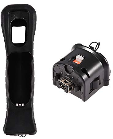 Zerone Motion Plus Adapter mit Silikonhülle für Remote Controller Externer Remote Motion Plus Sensor Zubehör für U Fernbedienung （Schwarz）