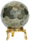 FASHIONZAADI Gouden Pyriet Diamant Geslepen Edelsteen Bal Met Standaard Voor Chakra Balancing Feng Shui Handgemaakte Bal Healing Kristal Waarzeggerij Stenen Bol Spirituele Gift Home Decor Maat 50-55Mm