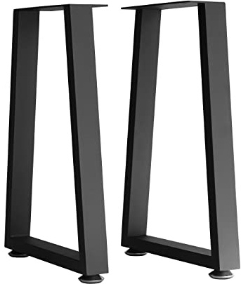 Topsair 16 Metal Furniture Legs with Adjustable Feet - Desk, Coffee Table, Bench Legs, DIY for Side Table, Nightstand, Chair - U-Shaped 16x11