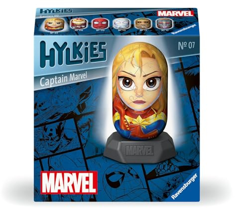 Ravensburger Marvel Hylkies Figures Captain Marvel Collectable Toys and Gifts for Kids and Adults Age 6 Years Up - 3D Jigsaw Puzzles - The Avengers
