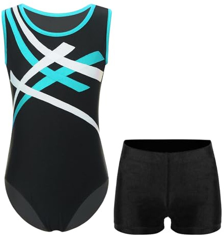 Aislor Body da Ginnastica per Ragazzo Bambino Leotards Body Danza Classica Senza Maniche con Pantaloncini Sportivi Jumpsuit Tuta Sportiva per Allenamento
