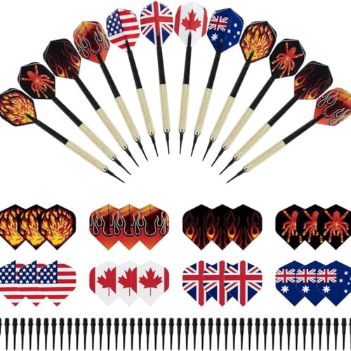 HRLORK Darts Set Plastic Tips Soft Tip Darts Flights Nylon Darts Shafts- 12 Packs