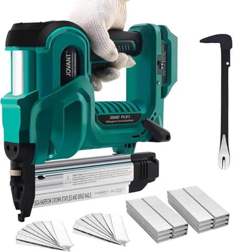 2 in 1 Brad Nailer Akku für JOVANT 20V Batterie, Gauge Brad Nailer, Batterie Nagelpistole mit Heftferner, 2240pcs Nägel/Hefte für Polsterung, Tischlerei und Holzbearbeitung (nur Werkzeuge)