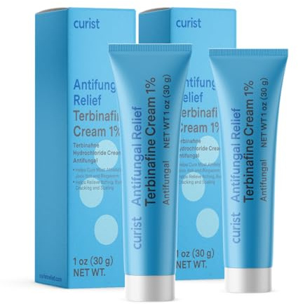 Curist Terbinafine Fungal Treatment Cream 1oz (2 Pack Foot) Fungus Treatment 1% - Foot Care, Ring Worm, & Jock Itch Treatment - Athlete's Foot Cream Terbinafine Hydrochloride