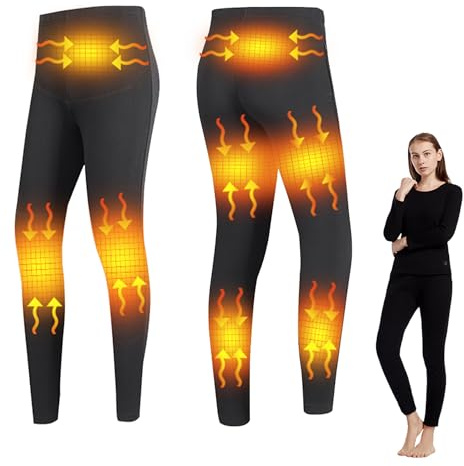 PQVMZQEMQ Pantaloni riscaldati da Donna, Leggings Termici elettrici, Biancheria Intima riscaldante, Pantaloni Lunghi per Moto, Caccia