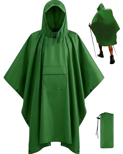 Stathmon Poncho Waterproof Adult - PU8000mm Reusable Rain Poncho Poncho | With Storage Bag, 240T, Extra Large, Durable, Tear Resistant, Lightweight, for Camping, Hiking, Cycling, Fishing, Outdoor