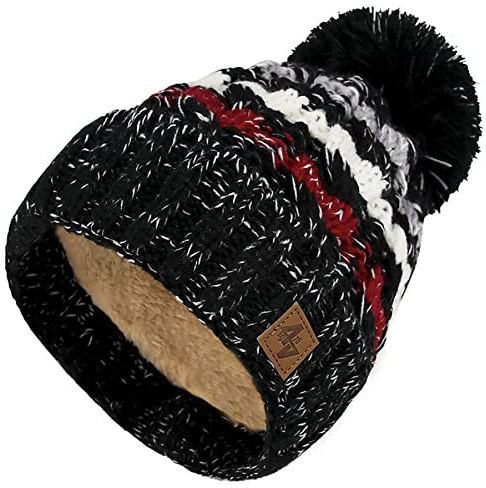 Gorro Morefaz Ltd de punto para hombre y mujer, de lana, estilo esquimal con pompón, ideal para invierno, para esquiar y para snowboard Lolly 5 regular