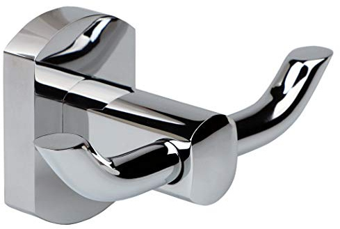 HIMREYLD Bathroom Door Hooks for Towel Robe, Solid Brass Coat Hooks for Back of Door Wall Mounted Bedroom with Modern Chrome Finish