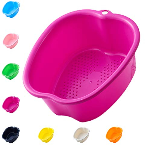 Großes Fußbadewannenschüssel,Wanne für Fußbad Stabiles Kunststoff-Fußbecken für Pediküre Einweichen Füße,fur Fußbadewanne Füße Wellness Fußpflege Pediküre Entgiftung Entspannung (Purple)