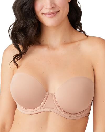 Wacoal Women's Red Carpet Lightly Padded Full Coverage Underwire Strapless Bra, 854119, Opaque, Roebuck, 38D