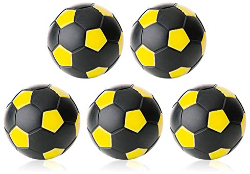 Robertson Kickerball Winspeed 35 mm 5er Set schwarz-gelb, farbecht, Abriebfest und langlebig, für Tischfußball und Tischkicker