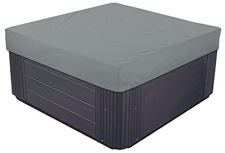 Överdrag för Spabad 210D Oxford-tyg Överdraget för Fyrkantigt Utomhusbadkar, Vattentätt, Dammsäkert, UV-skydd, Spa, Badkars-, Poolöverdrag,Gray,210 * 210 * 30cm