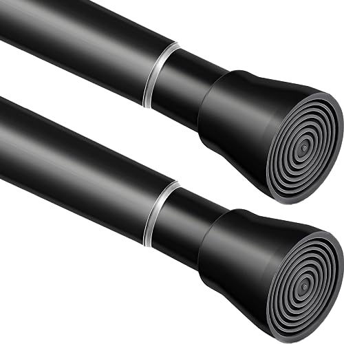 2 Stücks Duschstange ohne Bohren Teleskopstange Klemmstange für Badezimmer, Fenster, Kleiderschrank, 90-160Cm(Schwarz)