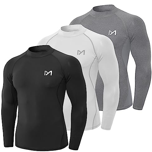 MEETYOO Tee Shirt Compression Homme Manche Longue/Courte,Baselayer Maillot Running Vetement Fitness pour Sports Jogging Musculation