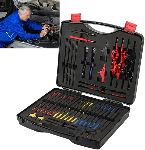 ECUTEE 92tlg Prüfleitungssatz Kfz Kabel Multimeter Test Leads Kit Messleitungen Set - Prüfkabel Set Auto Messspitzen für die Kfz-Fehlerdiagnose Messleitungen