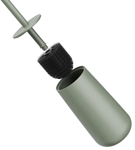 Bamodi Toilet Brushes & Holders Set - Dense PP Brush Head - Efficient Stain and Odour Removal - Modern Design and Space-Saving - Keeps Toilet Bowl Spotless - Toilet Cleaner Brush - Green