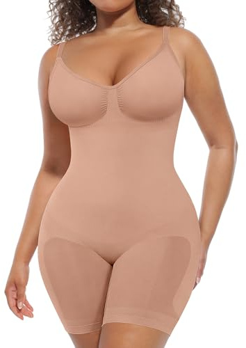 Feelingirl Sömlösa Shapewear för Kvinnor Overbust Bodysuit Mage Kontroll Helkroppsformare Tummy Away Höftlyft med Justerbar Rem