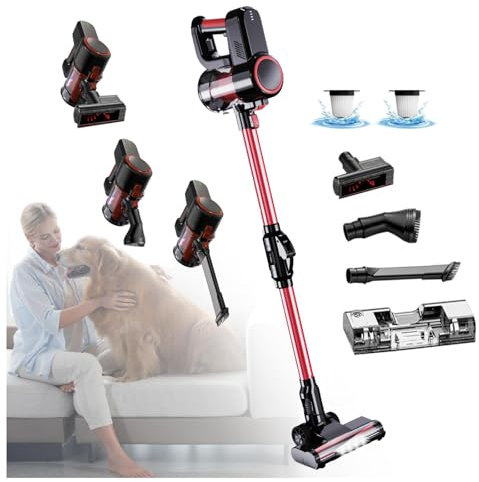 MeLtor Aspira E Lava Pavimenti Casa Asciutto e Umido,Luci LED,5 in 1 Lava Asciuga Pavimenti per Pulizia Domestica/Capelli/Polvere/Lavapavimenti