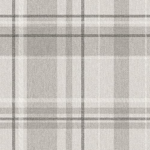 CROWN Harris Check M1871 Papier peint texturé de luxe Gris doux