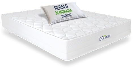 Matnature | Essential | Colchón Viscoelástico | Núcleo HR (High Resilience) Compactado | Reversible Verano-Invierno | Altura 24 cm | Regalo Almohada (80 x 200 cm)