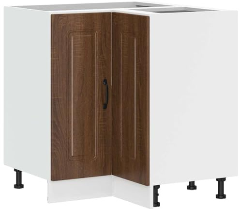 vidaXL Mobile Base ad Angolo Cucina Kalmar Rovere Marrone Truciolato