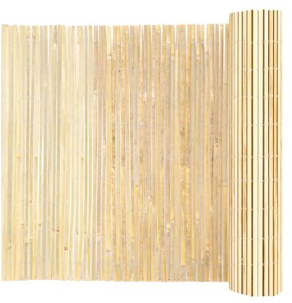 VEVOR Valla de Láminas de Bambú Natural 4 x 1,8 m Pantalla de Privacidad Rollo Protector Decorativo de Bambú para Ocultación en Jardín, Patio Trasero, Balcón, Terraza, Junto a la Piscina