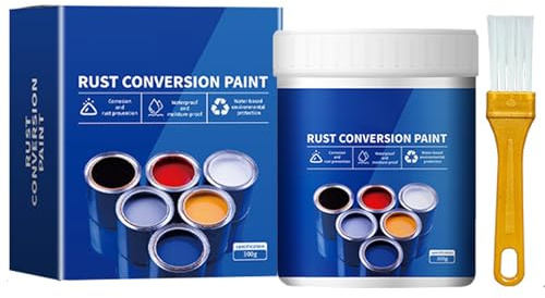 Pintura convertidora de óxido con pincel, 300 g, convertidor de óxido resistente a la intemperie para metal, prevención y protección duraderas para cercas de hierro, puertas y ventanas, pintura, Conv