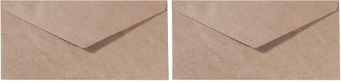 Buste Florence Kraft (Marrone Chiaro) 120 g - Sigillabili Con Striscia Adesiva - 11,5 x 22,5 cm - Trama di Lusso - Per la Creazione di Biglietti e Accessori per Scrapbook (Confezione da 2)
