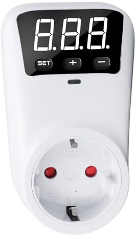 Ejoyous Adattatore di Presa con Protezione Dalla Tensione Digitale, Regolatore di Tensione con Display LCD Presa di Protezione da Sovratensione, per Frigorifero Condizionatore D'a