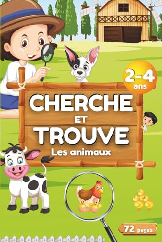 Cherche et Trouve 2 3 et 4 ans - Les Animaux: Livre jeu enfant mon premier cherche et trouve geant des tout petits 2 3 et 4 ans - Cadeau garcon fille ... ms et ms vers gs - animaux de la ferme...