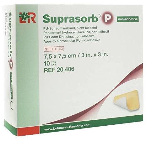 SUPRASORB P schiuma poliuretanica v.7,5 x 7,5 cm non kl.20406, 10 pezzi
