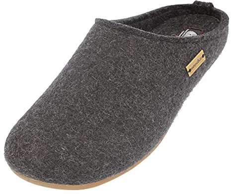 HAFLINGER Everest Fundus Filzpantoffeln im schlichten Design Graphit, Gr. 39