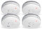 ELRO FS1801 smoke detector complies with European standard EN14604-4 pieces, pack of 4, White